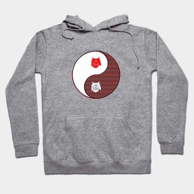 yin yang balance harmony design eastern philosophy cat Hoodie by 4rpixs